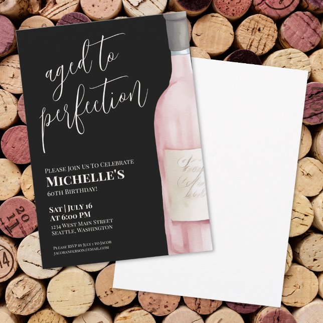 Wein 60. Geburtstagsparty Einladung (Wine Sixty 60th Birthday Party Invitation)