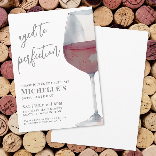 Wein 60. Geburtstagsparty Einladung (Wine Sixty 60th Birthday Party Invitation)