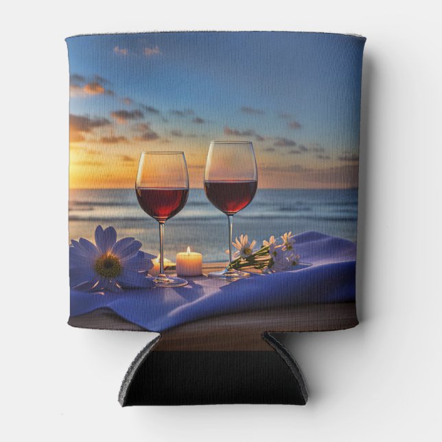 Wein am Strand Dosenkühler (Vorderseite)