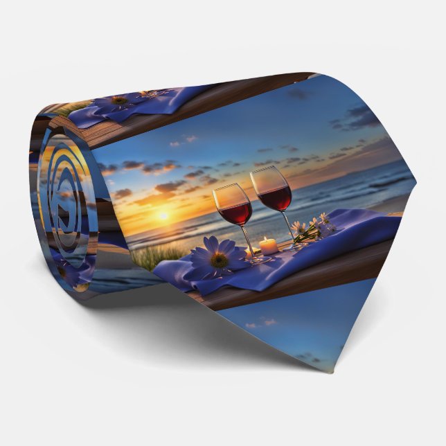 Wein am Strand Krawatte (Gerollt)