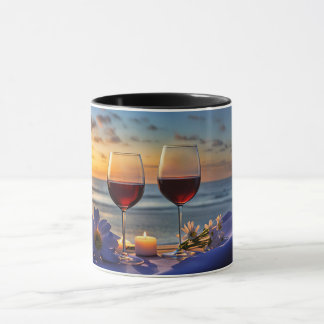 Wein am Strand Tasse