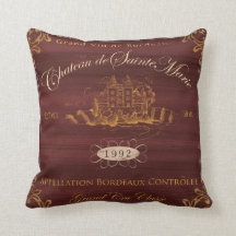 Wein-Aufkleber-Kunst, Kissen Weinchateaux-I