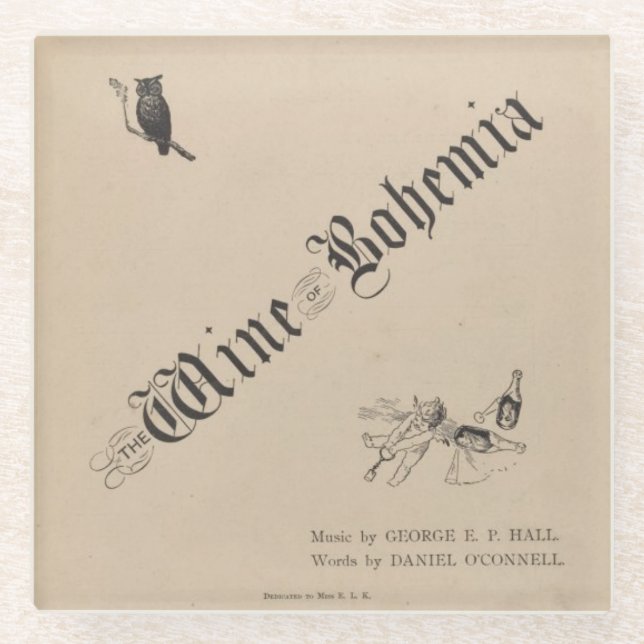 Wein aus Böhmen - Untersetzer aus Glas (Vorderseite)