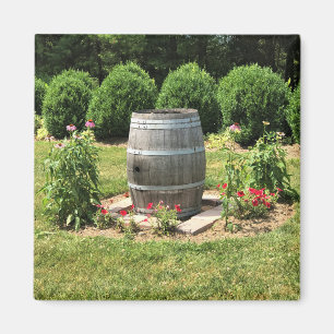 Wein Barrel Garden Deco, Chateau Morrisette, VA Magnet