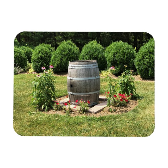 Wein Barrel Garden Deco, Chateau Morrisette, VA Magnet (Horizontal)