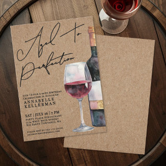 Wein bis zur Perfektion gereift Erwachsene Geburts Einladung