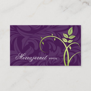 Wein-Blatt-Rebe-lila Grün Visitenkarte