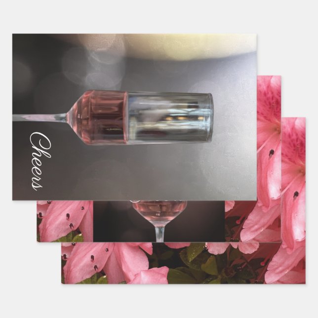 Wein Blumen Geschenkpapier Bogen Set (Set)