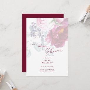 Wein Blumige Elegante Brautparty  Einladung
