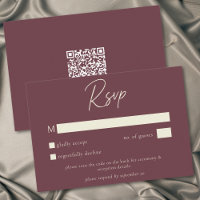 Wein Burgund Minimalist Hochzeit im Herbst QR Code