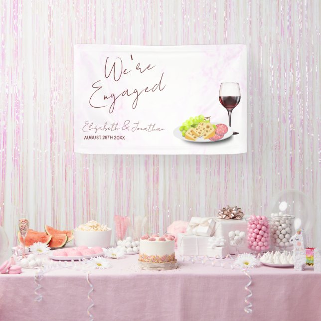 Wein- & Charcuterie-Engagement-Party Banner (Party)