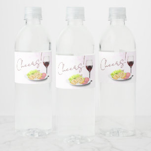 Wein- & Charcuterie-Junggesellinnenabschied Wasserflaschenetikett