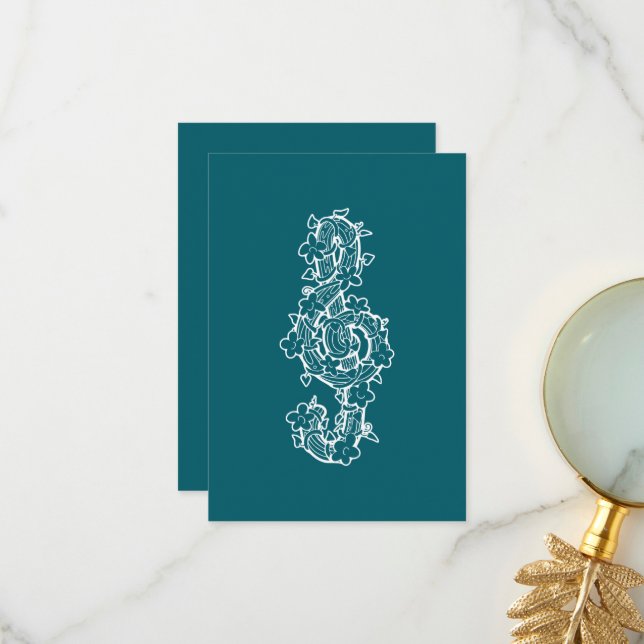 Wein Clef Flat Danke Karte (Vorderseite/Rückseite Beispiel)