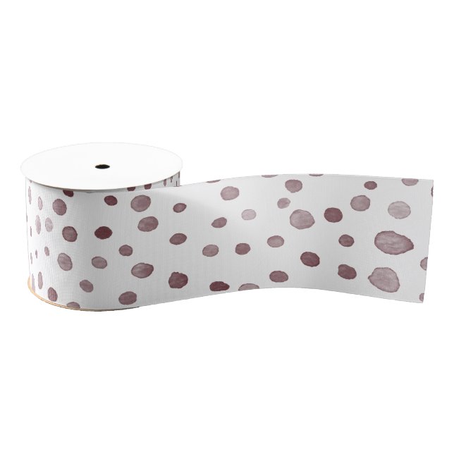 Wein Confetti Wasserfarben Dots Ribbon Ripsband (Spule)