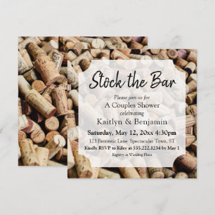 Wein Cork Foto, Stock die Bar Couples Dusche Einladung