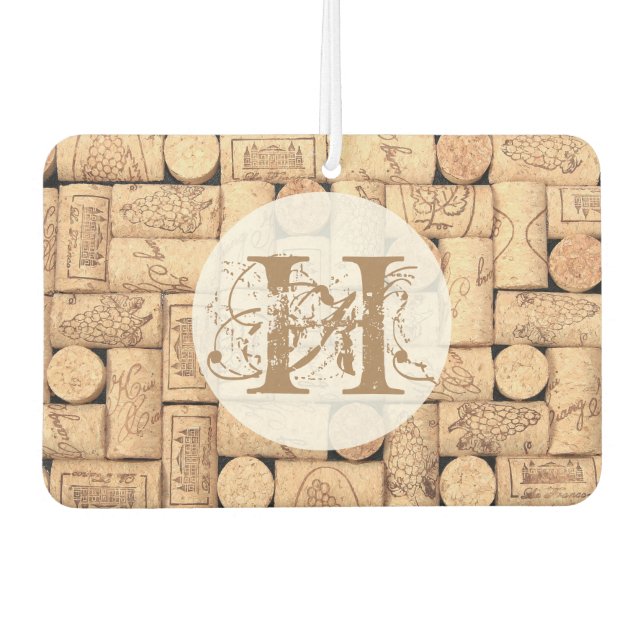 Wein Corks Monogram Air Freshener Autolufterfrischer (Vorderseite)