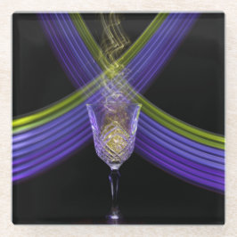 Wein der Zeit im Schwarzen Glasuntersetzer