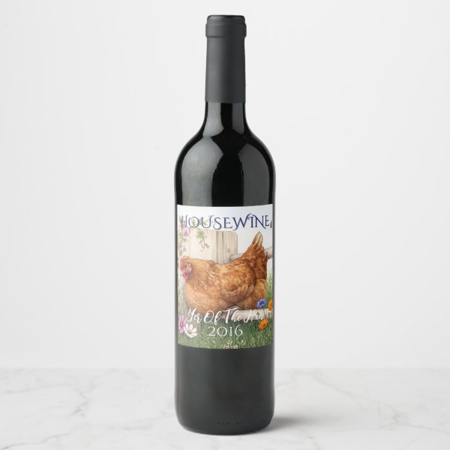 Wein des Jahres des Huhns Weinetikett (Vorderseite)