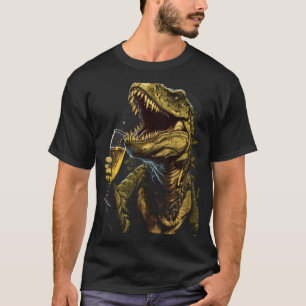 Wein Dinosaur T-Rex Wein Glas Weißer Wein T-Shirt
