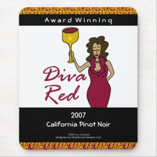 Wein-Diva, Diva-roter kundenspezifischer Mousepad