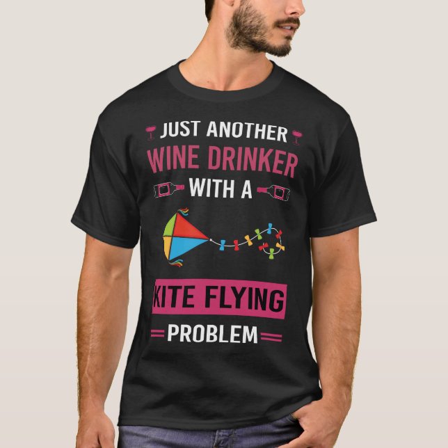Wein Drinker Drachenfliegen T-Shirt (Vorderseite)