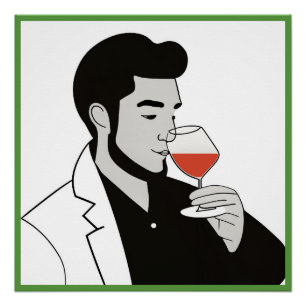 Wein Drinker Glossy Poster