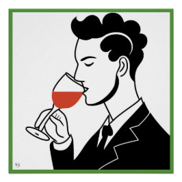Wein Drinker Glossy Poster