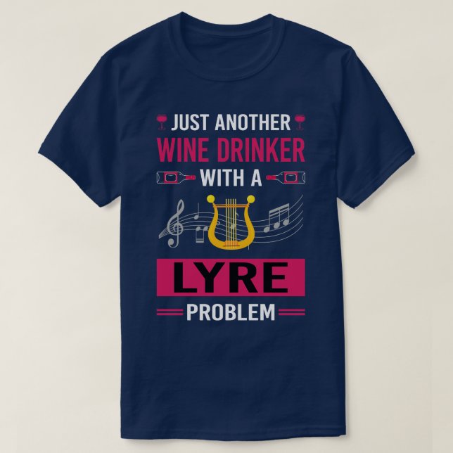Wein Drinker Lyre T-Shirt (Design vorne)