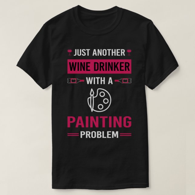Wein Drinker Malerei T-Shirt (Design vorne)