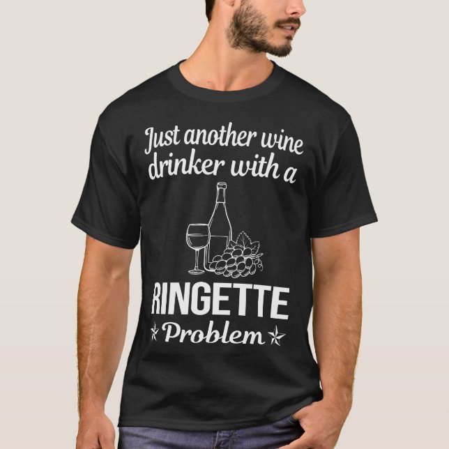 Wein Drinker Ringette T-Shirt (Vorderseite)