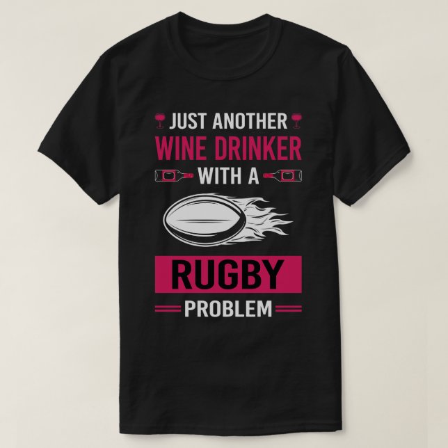 Wein Drinker Rugby T-Shirt (Design vorne)