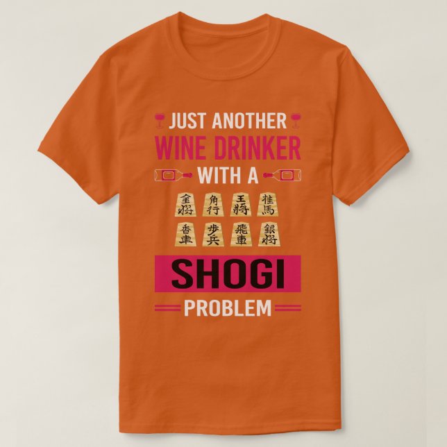 Wein Drinker Shogi T-Shirt (Design vorne)