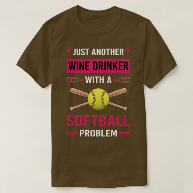 Wein Drinker Softball T-Shirt (Design vorne)