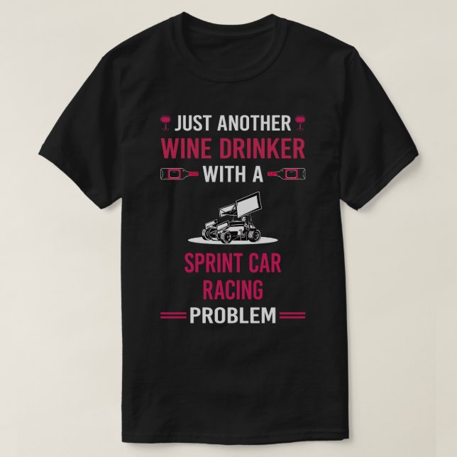 Wein Drinker Sprint Racing T-Shirt (Design vorne)