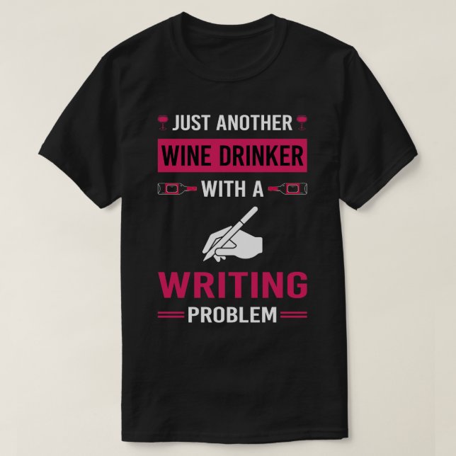 Wein Drinker Writer T-Shirt (Design vorne)