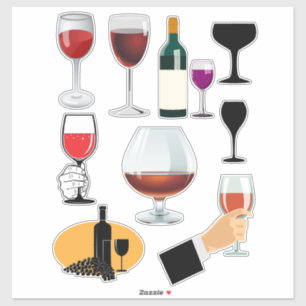 Wein Drinks Brillen Cocktails Alkohol Alkohol Alko Aufkleber