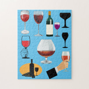 Wein Drinks Brillen Cocktails Alkohol Alkohol Alko Puzzle