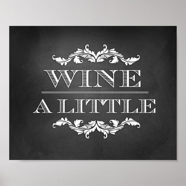 Wein eine kleine Hochzeit oder Party Schild 8x10 (Vorne)