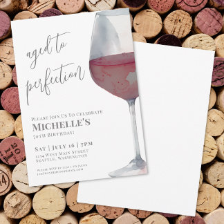 Wein Einfache 70. Geburtstagsparty Einladung