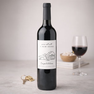 Wein-Etikett als Geschenk zur Einweihung für Immob Weinetikett
