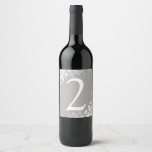Wein-Etikett Tischnummer Weinberg (Grau) Weinetikett