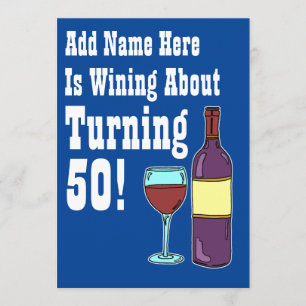 Wein Etwa 50. Geburtstag Funny Invite Einladung