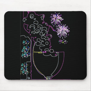 Wein-Feier im Neon-Mousepad Mousepad