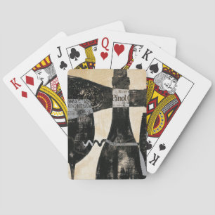 Wein-Flasche und Glas Spielkarten