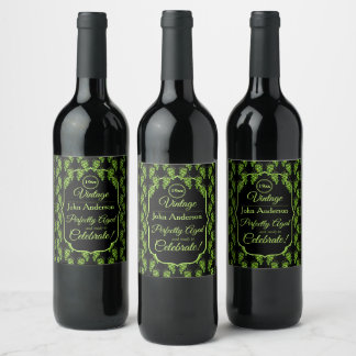 Wein Flaschen Etikett Trauben