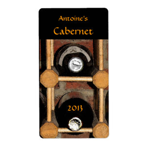 Wein-Flaschen im Gestell-Aufkleber