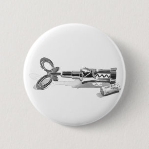 "Wein-Flaschen-Öffner-" Küchen-Kunst-Aquarell Button