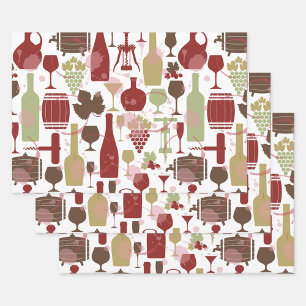 Wein Flaschen Verpackungspapier Flachblatt-Set aus Geschenkpapier Set