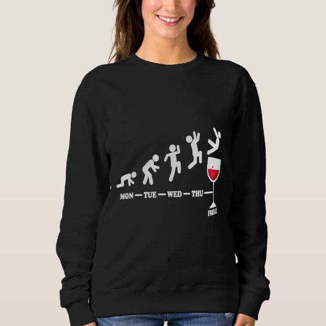 Wein Freitag Woche Roter Wein Sweatshirt (Vorderseite)