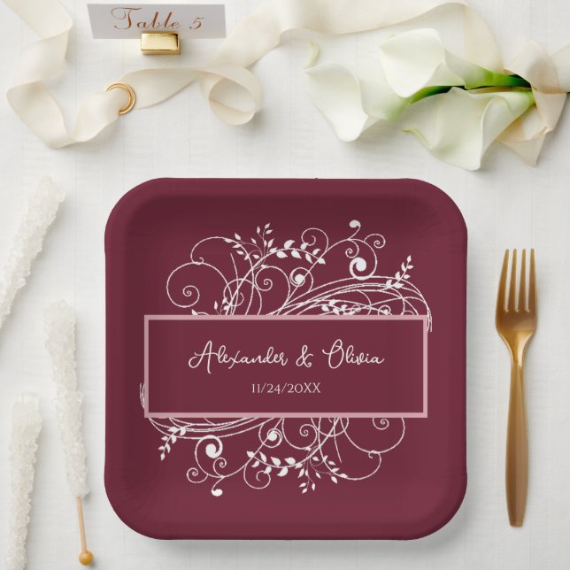 Wein Geblüht Polterabend Papier Teller (Hochzeit)